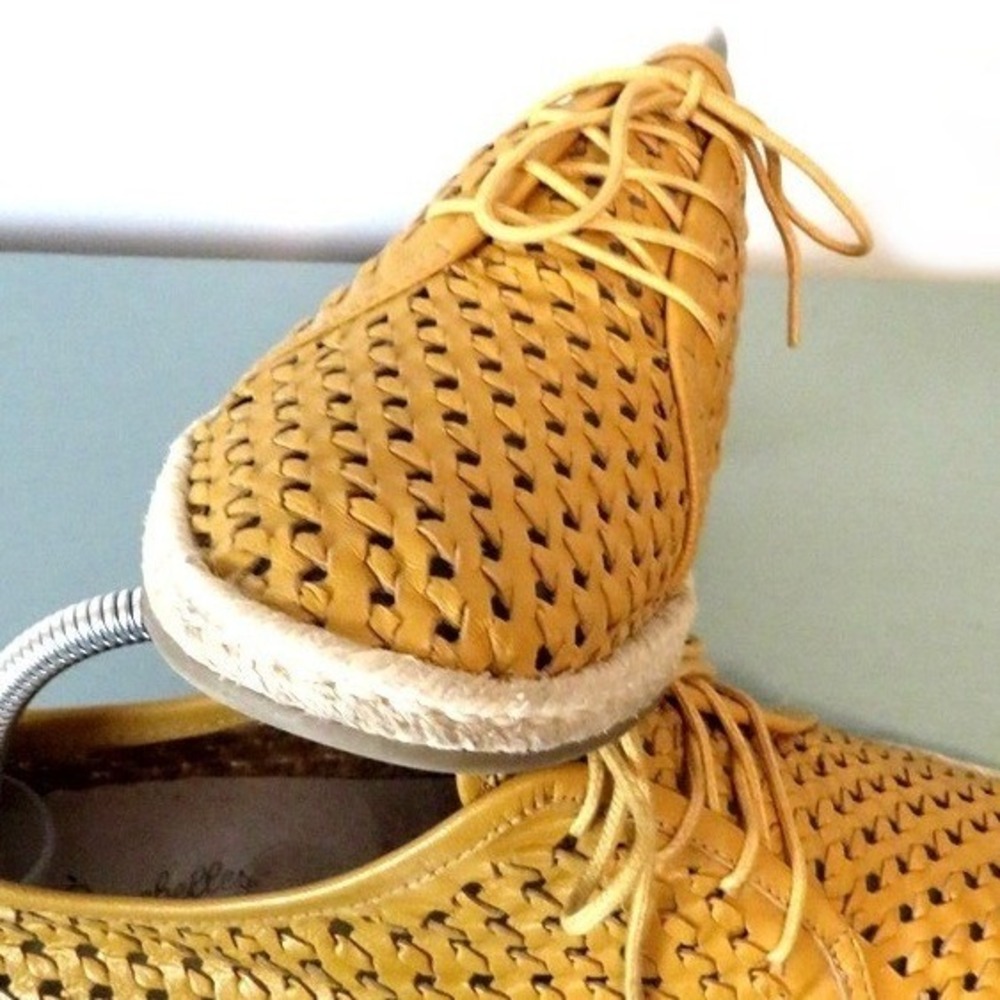 Seychelles Woven Leather Lace-Up‎ Flats Yellow Esprasrile Soul Casual Oxford 10 - Picture 7 of 11